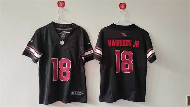 Womens Arizona Cardinals #18 Marvin Harrison Jr Black 2024 F.U.S.E Stitched Jersey